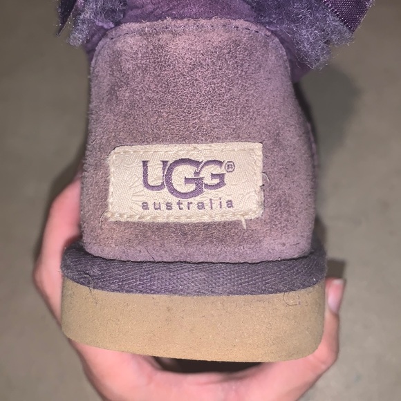 Kid’s Purple Bailey Bow Uggs - Picture 5 of 7